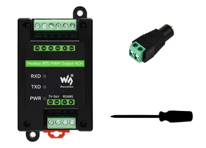 Modbus RTU PWM Output Module 4CH, Isolated RS485 to 4-Channel PWM Controller, Adjustable Frequency & Duty Cycle, 7-36V Power Input, DIN Rail Mount Case, Surge/TVS Protection, LEDs Modbus RTU PWM Output Module 4CH, Isolated RS485 to 4-Channel PWM Controller, Adjustable Frequency & Duty Cycle, 7-36V Power Input, DIN Rail Mount Case, Surge/TVS Protection, LEDs