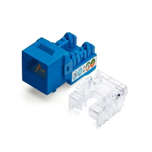 TRUE CABLE Cat6A Unshielded (UTP) Keystone Jack, 90-Degree Punch-Down RJ45 Female Module, PoE++ 4PPoE, UL Listed & TIA Certified, Blue, 12 Pack TRUE CABLE Cat6A Unshielded (UTP) Keystone Jack, 90-Degree Punch-Down RJ45 Female Module, PoE++ 4PPoE, UL Listed & TIA Certified, Blue, 12 Pack