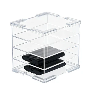 Acrylic External Hard Drive Organizer, 4-Bay Desktop Holder for HDD & SSD, Clear Portable Drive Storage Acrylic External Hard Drive Organizer, 4-Bay Desktop Holder for HDD & SSD, Clear Portable Drive Storage