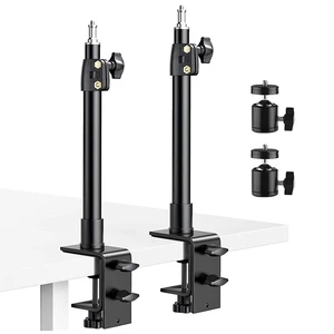 Desk Mount Stand, 2 Pack DSLR Camera Desk Mount C Clamp, 13.7" ~23.2" Photographic Boom Stand with 360 Ball Head for Camera, Ring Light, Video Light, Video Conference Light Desk Mount Stand, 2 Pack DSLR Camera Desk Mount C Clamp, 13.7" ~23.2" Photographic Boom Stand with 360 Ball Head for Camera, Ring Light, Video Light, Video Conference Light