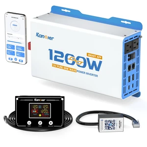 1200W Pure Sine Wave Inverter 12V DC to 110V/120V AC with 2 AC Outlets-PD100W+30W Type-C Fast Charging-2 QC3.0 USB and Bluetooth APP Control-Remote Controller for RV Truck Off-Grid Solar Home Backup 1200W Pure Sine Wave Inverter 12V DC to 110V/120V AC with 2 AC Outlets-PD100W+30W Type-C Fast Charging-2 QC3.0 USB and Bluetooth APP Control-Remote Controller for RV Truck Off-Grid Solar Home Backup