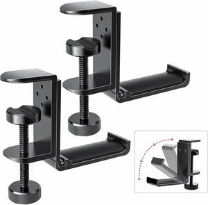 Kimiangel 2 Pack Headphone Stand Under Desk, Foldable Aluminum Headset Holder with Adjustable Screw Clamp, Headphone Hook Mount for Gaming Accessories, Space-Saving Under Table Headset Hanger Kimiangel 2 Pack Headphone Stand Under Desk, Foldable Aluminum Headset Holder with Adjustable Screw Clamp, Headphone Hook Mount for Gaming Accessories, Space-Saving Under Table Headset Hanger