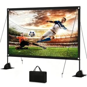 120inch Outdoor Projector Screen with Stand, 16:9 4K HD Portable Wrinkle-Free Projection Screen, Front/Rear Indoor Outdoor Movie Screen with Carry Bag for Home Theater, Backyard and Camping 120inch Outdoor Projector Screen with Stand, 16:9 4K HD Portable Wrinkle-Free Projection Screen, Front/Rear Indoor Outdoor Movie Screen with Carry Bag for Home Theater, Backyard and Camping