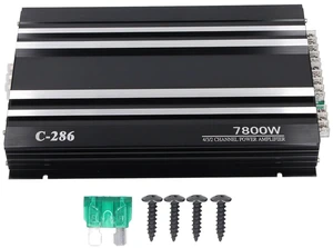 Nurnesy Car Amplifier, 7800W Car Stereo Power Amplifier, 4 Channel Audio Power Class AB Aluminum Alloy Pure Bass Amp for DC 12V Truck Boat UTV Motorcycle Nurnesy Car Amplifier, 7800W Car Stereo Power Amplifier, 4 Channel Audio Power Class AB Aluminum Alloy Pure Bass Amp for DC 12V Truck Boat UTV Motorcycle