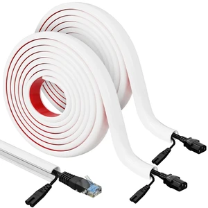 Tatuo 2 Pcs Silicone Wall Wire Hider Flexible Cord Hider,White,Large-10 ft Tatuo 2 Pcs Silicone Wall Wire Hider Flexible Cord Hider,White,Large-10 ft