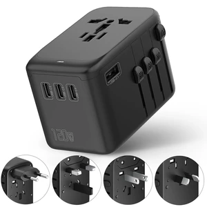 120W International Travel Adapter, 4USB-C & 1USB-A Worldwide Power Adapter, GaN Fast Charger with UK EU AU US Plugs, All-in-One International Converter for Tablets Phones 120W International Travel Adapter, 4USB-C & 1USB-A Worldwide Power Adapter, GaN Fast Charger with UK EU AU US Plugs, All-in-One International Converter for Tablets Phones
