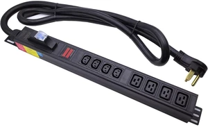 Crypto Mining Metered Rack PDU, 240V 50A L6-50P Input, 4 C13 4 C19 IEC Outlets, Digital Volt Amp Meter, Circuit Breaker, Rack Mount Power Distribution Unit for Server Heavy Industry Crypto Mining Metered Rack PDU, 240V 50A L6-50P Input, 4 C13 4 C19 IEC Outlets, Digital Volt Amp Meter, Circuit Breaker, Rack Mount Power Distribution Unit for Server Heavy Industry