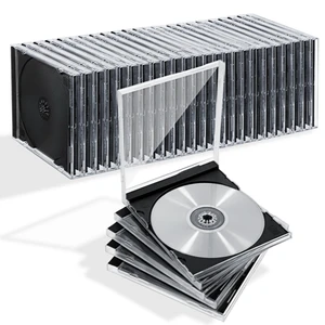 25 Pieces CD Jewel Case, 10.4 mm Clear Standard Single CD DVD Storage Cases with Assembled Black Tray, Thickened Plastic Discs Protective Covers Replacement 25 Pieces CD Jewel Case, 10.4 mm Clear Standard Single CD DVD Storage Cases with Assembled Black Tray, Thickened Plastic Discs Protective Covers Replacement