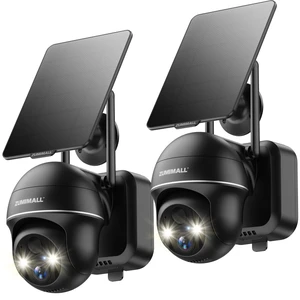 ZUMIMALL 2K Solar Security Cameras Wireless Outdoor 2-Pack, Solar Powered Cameras for Home Security with 360 View, Color Night Vision, 2-Way Talk, AI Alert, Siren, CloudEdge App, Black ZUMIMALL 2K Solar Security Cameras Wireless Outdoor 2-Pack, Solar Powered Cameras for Home Security with 360 View, Color Night Vision, 2-Way Talk, AI Alert, Siren, CloudEdge App, Black