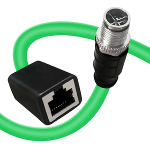 GEOAOBLE 6.6FT M12 X Code Male 8 Pin to RJ45 Female Industrial Ethernet Cable High Flexible Shielded CAT6A Ethernet Cable for Industrial Camera Network Application 2M GEOAOBLE 6.6FT M12 X Code Male 8 Pin to RJ45 Female Industrial Ethernet Cable High Flexible Shielded CAT6A Ethernet Cable for Industrial Camera Network Application 2M