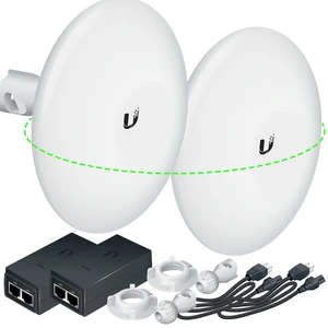 Wireless Bridge Ubiquiti NBE-M5-16 PRE-CONFIGURED, Bundle of 2 Ubiquiti NanoBeam M5, Point to Point Outdoor WiFi Bridge, Plugh and Play, 5GHz, 150+Mbps, 15+km Link Range, Network Bridge Wireless Bridge Ubiquiti NBE-M5-16 PRE-CONFIGURED, Bundle of 2 Ubiquiti NanoBeam M5, Point to Point Outdoor WiFi Bridge, Plugh and Play, 5GHz, 150+Mbps, 15+km Link Range, Network Bridge
