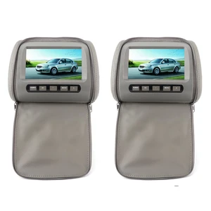aqxreight 2PCS 7 INCH HD CAR HEADREST LCD Display with Zipper Closure Cover Remote Control CAR HEADREST Display Gray Universal FIT for SUVS SEDANS and Trucks aqxreight 2PCS 7 INCH HD CAR HEADREST LCD Display with Zipper Closure Cover Remote Control CAR HEADREST Display Gray Universal FIT for SUVS SEDANS and Trucks