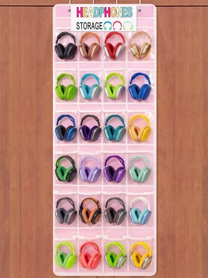 Maasechs Classroom Headphone Storage Organizer with 24 Pockets,Pink Maasechs Classroom Headphone Storage Organizer with 24 Pockets,Pink