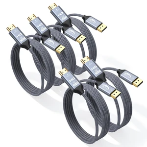3 FT DisplayPort to HDMI Cable 5-Pack, 4K Unidirectional, Braided 3 FT DisplayPort to HDMI Cable 5-Pack, 4K Unidirectional, Braided
