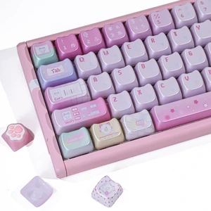 TYRIXKI PBT Keycaps-Cat Keycaps,129 Keys Metallic Paint Finish Cute Keycap TYRIXKI PBT Keycaps-Cat Keycaps,129 Keys Metallic Paint Finish Cute Keycap