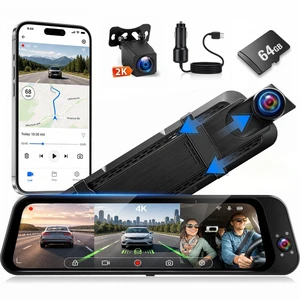 3 Channel 4K Mirror Dash Cam 9.66 inch IPS Touch Screen 2K Rear WiFi 64GB 3 Channel 4K Mirror Dash Cam 9.66 inch IPS Touch Screen 2K Rear WiFi 64GB
