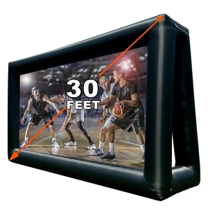 PPXIA Inflatable Screen Outdoor 30ft with Air Blower, Extra Large Blow Up Projector Screen for Outside Movie Nights Home Theater Backyards Pool BBQ Party Fun, Supports Front and Rear Projection PPXIA Inflatable Screen Outdoor 30ft with Air Blower, Extra Large Blow Up Projector Screen for Outside Movie Nights Home Theater Backyards Pool BBQ Party Fun, Supports Front and Rear Projection