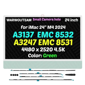 WARWOLFTEAM Compatible with iMac A3137 A3247 M4 2024 All in One Retina EMC 8532 EMC 8531 24" 23.5in 4.5K LCD Screen Display Replacement Assembly LM235UH1-SDE1 Camera Hole: 0.6CM(Green) WARWOLFTEAM Compatible with iMac A3137 A3247 M4 2024 All in One Retina EMC 8532 EMC 8531 24" 23.5in 4.5K LCD Screen Display Replacement Assembly LM235UH1-SDE1 Camera Hole: 0.6CM(Green)