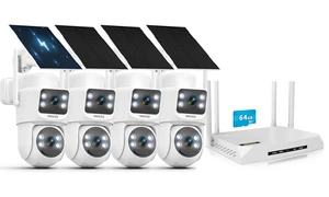 4MP Dual Lens Solar Security Camera System Outdoor WiFi Cameras 4Pcs 64G 4MP Dual Lens Solar Security Camera System Outdoor WiFi Cameras 4Pcs 64G