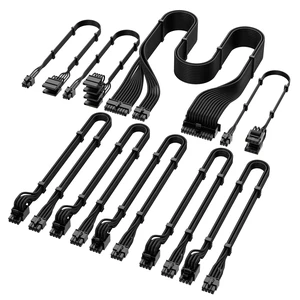 X-Enlazar PSU Cable Kit for ASUS Power Supplies - 90-Degree Connectors, Individually Sleeved with Braiding & Combs, 16AWG Wire, 9-Piece Kit, Type-A PCIe GPU Connectors - Black X-Enlazar PSU Cable Kit for ASUS Power Supplies - 90-Degree Connectors, Individually Sleeved with Braiding & Combs, 16AWG Wire, 9-Piece Kit, Type-A PCIe GPU Connectors - Black