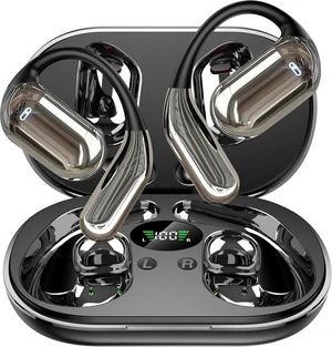 Open Ear Clip Wireless Earbuds Bone Conduction Headphones, Bluetooth 5.4Built-in Mic, IPX7 Waterproof, LED Display Charging Case,Ear Hooks Ear Buds, Design for Running/Fitness/Office/Sport Open Ear Clip Wireless Earbuds Bone Conduction Headphones, Bluetooth 5.4Built-in Mic, IPX7 Waterproof, LED Display Charging Case,Ear Hooks Ear Buds, Design for Running/Fitness/Office/Sport