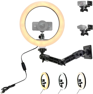AceTaken Webcam Wall-Mount with 10'' Ring Light, Streaming-Light Wall Holder Bracket Compatible with Elgato Facecam-4K,Facecam MK.2,Facecam Neo Webcams AceTaken Webcam Wall-Mount with 10'' Ring Light, Streaming-Light Wall Holder Bracket Compatible with Elgato Facecam-4K,Facecam MK.2,Facecam Neo Webcams