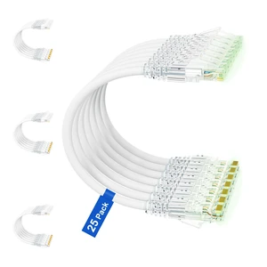 iwillink 10ft Cat6/Cat6a Patch Cables (25 Pack) Slim, 10Gbps, LSZH, White iwillink 10ft Cat6/Cat6a Patch Cables (25 Pack) Slim, 10Gbps, LSZH, White