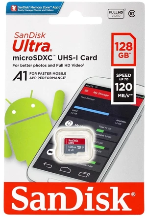 SanDisk 128GB Ultra microSDXC 120MB/s A1 Class 10 UHS-I SanDisk 128GB Ultra microSDXC 120MB/s A1 Class 10 UHS-I