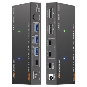 USB C KVM Switch 2 Monitors 2 Computers 4K@60Hz, Camgeet Dual Monior KVM Switch 2 Laptops Share 2 Monitors and 4 10Gbps USB Ports, USB3.2, PD 100W, Wired Remote, USB-C Cables and 12V Power Adapter USB C KVM Switch 2 Monitors 2 Computers 4K@60Hz, Camgeet Dual Monior KVM Switch 2 Laptops Share 2 Monitors and 4 10Gbps USB Ports, USB3.2, PD 100W, Wired Remote, USB-C Cables and 12V Power Adapter