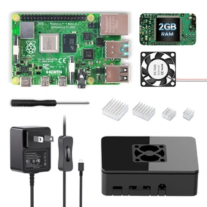 iRasptek Basic Kit for Raspberry Pi 4B 2GB RAM Included PI4 Case,5V 3A Power Supply,Cooling Fan and Heat-Sink iRasptek Basic Kit for Raspberry Pi 4B 2GB RAM Included PI4 Case,5V 3A Power Supply,Cooling Fan and Heat-Sink