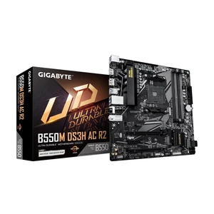 GIGABYTE B550M DS3H AC R2 AMD AM4 mATX Motherboard, Supports Ryzen 5000/4000/3000 Series Processors, DDR4, 5+3 Power Phase, 2X M.2, PCIe 4.0, WIFI5, GbE LAN, PCIe EZ-Latch, WiFi EZ Plug, RGB GIGABYTE B550M DS3H AC R2 AMD AM4 mATX Motherboard, Supports Ryzen 5000/4000/3000 Series Processors, DDR4, 5+3 Power Phase, 2X M.2, PCIe 4.0, WIFI5, GbE LAN, PCIe EZ-Latch, WiFi EZ Plug, RGB