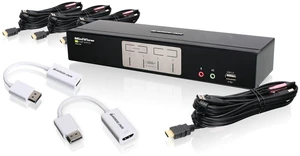 IOGEAR 4-Port HDMI and DisplayPort KVMP Kit with USB Hub and Audio, w/Full Set of Cables, (GCS1794DPKIT TAA Compliant) IOGEAR 4-Port HDMI and DisplayPort KVMP Kit with USB Hub and Audio, w/Full Set of Cables, (GCS1794DPKIT TAA Compliant)