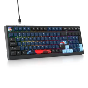 Fogruaden Blue Creamy Mechanical Keyboard with Number Pad, Hot Swappable RGB Gaming Keyboard, 98 Key Full Layout, Gasket Mount, White Switch, NKRO for Win/Mac98Blue Fogruaden Blue Creamy Mechanical Keyboard with Number Pad, Hot Swappable RGB Gaming Keyboard, 98 Key Full Layout, Gasket Mount, White Switch, NKRO for Win/Mac98Blue
