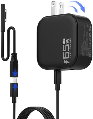 Syfrufo Surface Pro Charger, 65W 20V USB C Microsoft Surface Pro Charger Syfrufo Surface Pro Charger, 65W 20V USB C Microsoft Surface Pro Charger