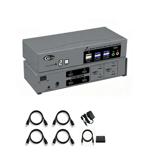 CKLau USB-C MST KVM Switch for 2 Computers and 4 Monitors, Quad 4K@60Hz, Dual USB-C per Computer, Windows Extended Display, USB 3.0 Hub CKLau USB-C MST KVM Switch for 2 Computers and 4 Monitors, Quad 4K@60Hz, Dual USB-C per Computer, Windows Extended Display, USB 3.0 Hub