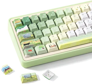 ZERROIOY 130-Key Green Botanical Theme PBT Dye-Sublimation Custom Keycaps ZERROIOY 130-Key Green Botanical Theme PBT Dye-Sublimation Custom Keycaps