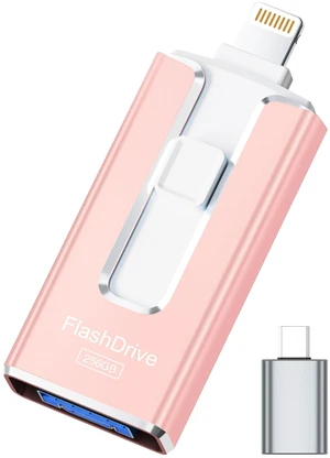 MFi Certified 256GB Flash Drive for iPhone iPad, Photo Stick for External Memory Storage, Easily Back Up and Save Photos Videos, USB Memory Stick Thumb Drive for iPhone/iPad/Android/PC (Pink) MFi Certified 256GB Flash Drive for iPhone iPad, Photo Stick for External Memory Storage, Easily Back Up and Save Photos Videos, USB Memory Stick Thumb Drive for iPhone/iPad/Android/PC (Pink)