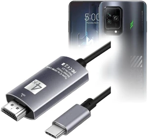 BoxWave Cable Compatible with Xiaomi Black Shark 5 - SmartDisplay Cable - USB Type-C to HDMI (6 ft), USB C/HDMI Cable - Jet Black BoxWave Cable Compatible with Xiaomi Black Shark 5 - SmartDisplay Cable - USB Type-C to HDMI (6 ft), USB C/HDMI Cable - Jet Black