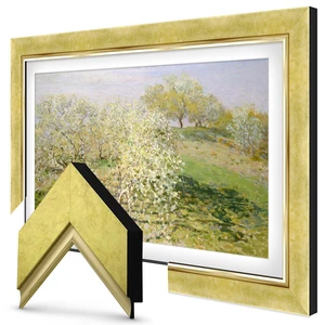 Contemporary Gold 43" Deco TV Frame for Samsung The Frame/Pro TVs Contemporary Gold 43" Deco TV Frame for Samsung The Frame/Pro TVs