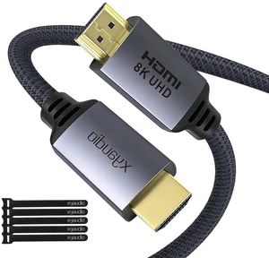 8K HDMI 2.1 Cable, Certified 8K@60Hz & 4K@120Hz, 48Gbps, Dynamic HDR, eARC, Braided Nylon, Compatible with PS5, Xbox Series X, Apple TV, 4K/8K TVs, Gaming Monitors, Receivers,25 FT/1 pk 8K HDMI 2.1 Cable, Certified 8K@60Hz & 4K@120Hz, 48Gbps, Dynamic HDR, eARC, Braided Nylon, Compatible with PS5, Xbox Series X, Apple TV, 4K/8K TVs, Gaming Monitors, Receivers,25 FT/1 pk