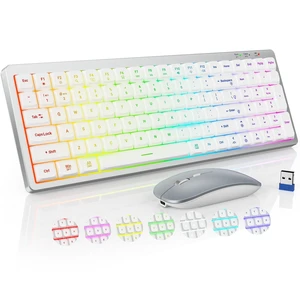 Wireless Keyboard and Mouse Combo with 11 Backlit Effects, RGB, 3-Device Wireless Keyboard and Mouse Combo with 11 Backlit Effects, RGB, 3-Device