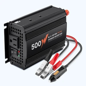 POTEK 500W Modified Sine Wave Power Inverter, 12V DC to 120V AC Car Converter with 1000W Peak, 2 AC Outlets, USB-A Port, Battery Clamps and Car Plug POTEK 500W Modified Sine Wave Power Inverter, 12V DC to 120V AC Car Converter with 1000W Peak, 2 AC Outlets, USB-A Port, Battery Clamps and Car Plug