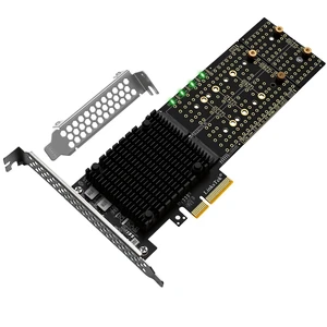 PCIE-PEX8747M4 PCIE 3.0 x4 Interface to 4-Port NVME M.2 SSD Expansion Card for Desktop PCs, Broadcom PLX PEX8747 PCIE Gen 3.0 Switch, 32Gb/s Bandwidth, On-Card PCIE Bifurcation, for Storage & Boot PCIE-PEX8747M4 PCIE 3.0 x4 Interface to 4-Port NVME M.2 SSD Expansion Card for Desktop PCs, Broadcom PLX PEX8747 PCIE Gen 3.0 Switch, 32Gb/s Bandwidth, On-Card PCIE Bifurcation, for Storage & Boot