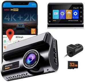 EKLEVA 4K+2K Dual Dash Camera, 2160P Front and Rear, 170 Wide Angle, GPS, Night Vision, Super Capacitor EKLEVA 4K+2K Dual Dash Camera, 2160P Front and Rear, 170 Wide Angle, GPS, Night Vision, Super Capacitor