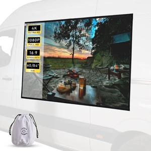 Magnetic Outdoor Projector Screen - Portable HD Projector Screen, 16:9 Aspect Ratio, 1080 Compatible, Foldable Camping White Screen for Van, SUV, Car - Outdoor Movies (White, Small (60 inch)) Magnetic Outdoor Projector Screen - Portable HD Projector Screen, 16:9 Aspect Ratio, 1080 Compatible, Foldable Camping White Screen for Van, SUV, Car - Outdoor Movies (White, Small (60 inch))
