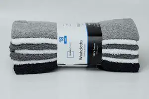 Mainstays 18-Pack Washcloth Bundle, Grey Multi Mainstays 18-Pack Washcloth Bundle, Grey Multi