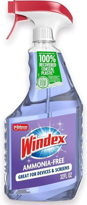 Windex Glass and Window Cleaner Spray Bottle, Ammonia Free, Packaging Designed to Prevent Leakage and Breaking, Crystal Rain Scent, 32 Fl Oz Windex Glass and Window Cleaner Spray Bottle, Ammonia Free, Packaging Designed to Prevent Leakage and Breaking, Crystal Rain Scent, 32 Fl Oz