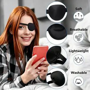 enttgo Eye Patch,2Pcs Eye Patches for Adults,Adjustable Lazy Piratel Eye Patch for Left or Right Eyes, Reusable Eye Cover for Cosplay Pirate Costume enttgo Eye Patch,2Pcs Eye Patches for Adults,Adjustable Lazy Piratel Eye Patch for Left or Right Eyes, Reusable Eye Cover for Cosplay Pirate Costume