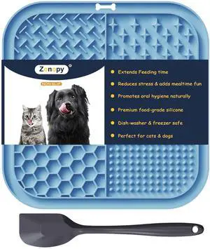 Suction Cup Lick Mat for Dogs and Cats, 1 Pack Square Slow Feeder Lick Pad, Anxiety Relief & Boredom Dog Toy, Pet Bath Training Grooming Mat Suction Cup Lick Mat for Dogs and Cats, 1 Pack Square Slow Feeder Lick Pad, Anxiety Relief & Boredom Dog Toy, Pet Bath Training Grooming Mat