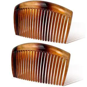 2-Pack Tortoiseshell Curved Side Comb, 3.23-Inch Strong Hold Comb for All Hair Types, Perfect for Bun and Updo Styling, Elegant Women's Hair Accessories 2-Pack Tortoiseshell Curved Side Comb, 3.23-Inch Strong Hold Comb for All Hair Types, Perfect for Bun and Updo Styling, Elegant Women's Hair Accessories